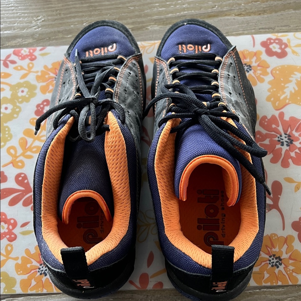 Piloti Men's Athletic Shoes - Black, Blue, and Orange